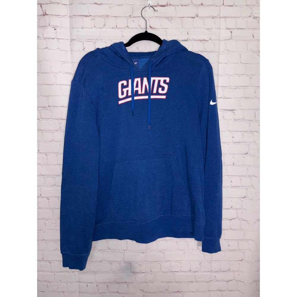 Nike NFL New York Giants Royal Blue Pullover Hoodie Women Large Graphic Swoosh
